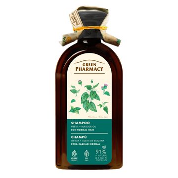 Nettle & Burdock Oil Shampoo for Normal Hair, 350 ml / 11.83 fl.oz – Strengthens Hair, Enhances Shine, Nourishes Scalp. Vegan 91% Natural Ingredients